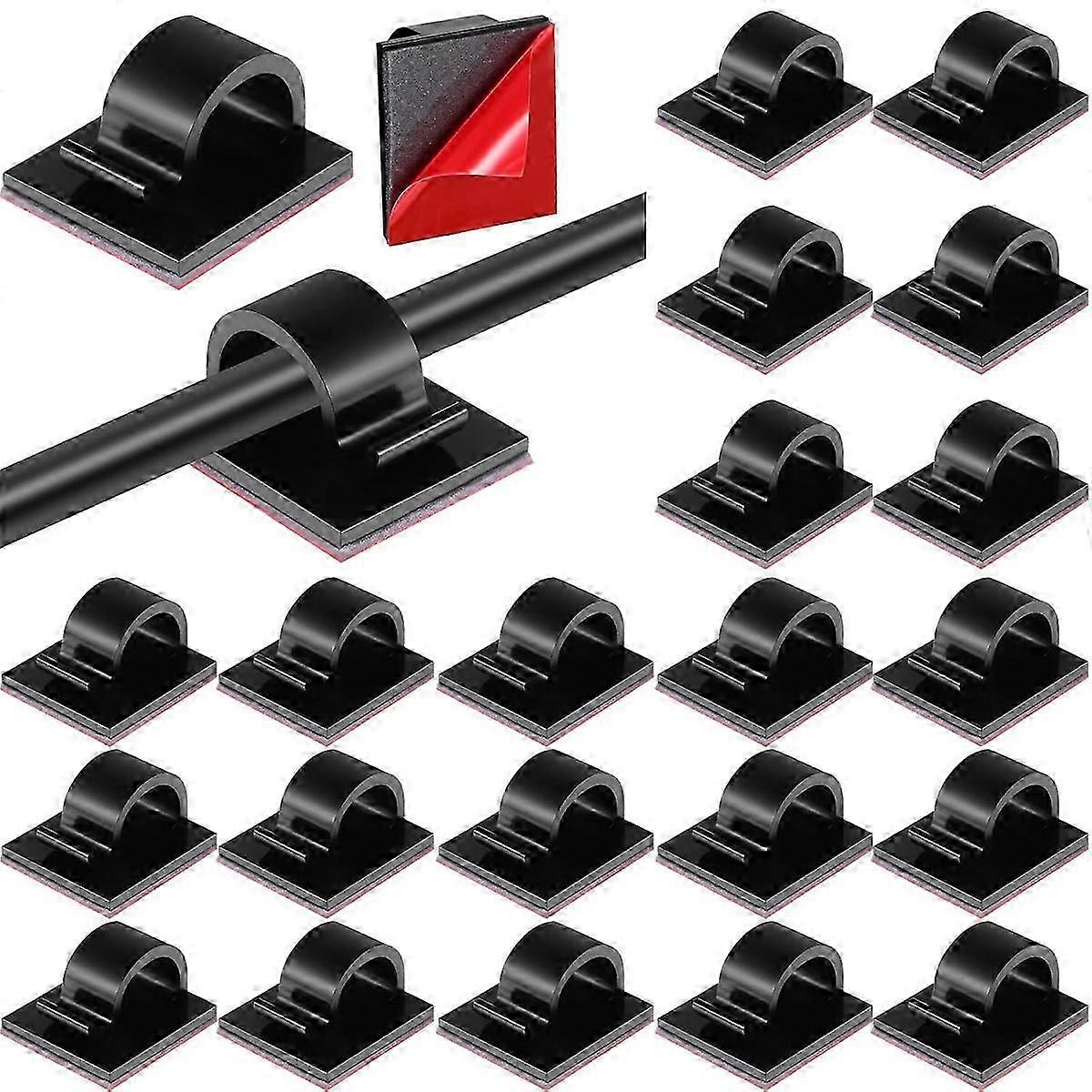 50-Pack Self-Adhesive Cable Clips - Wire Organizers for Desk & Wall (Cable Holders)
