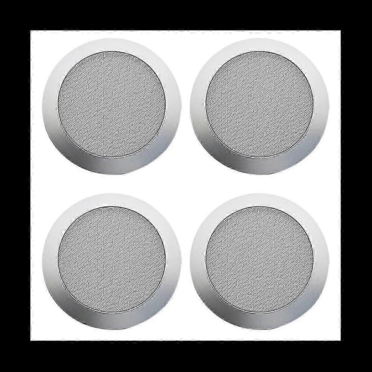 2X Ceiling Speaker Grille, 4-Inch Ceiling Embedded Audio Speaker Grille(Silver)