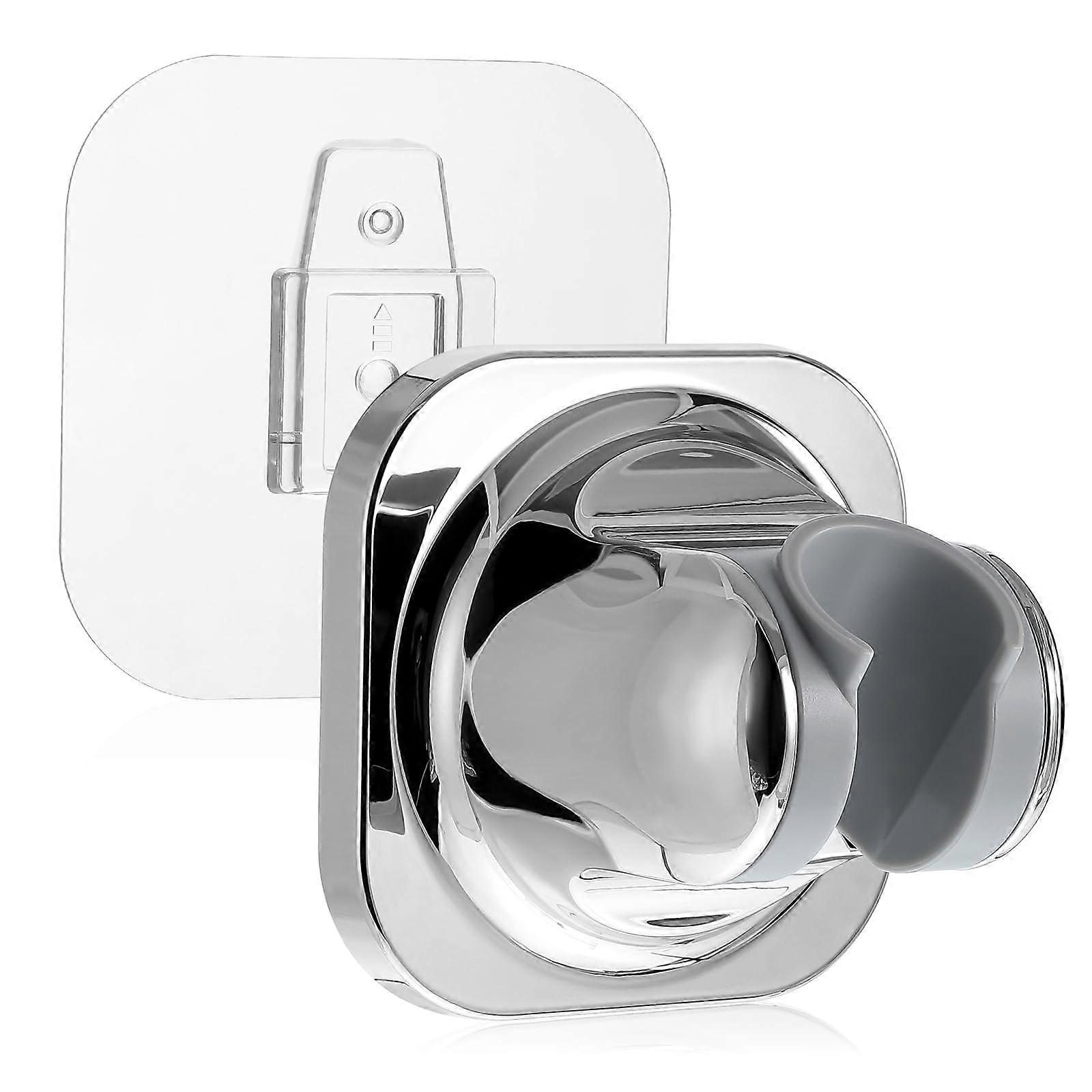 Handheld Shower Head Holder with WideAngle Adjustment, NoDrill Adhesive Wall Mount Bracket