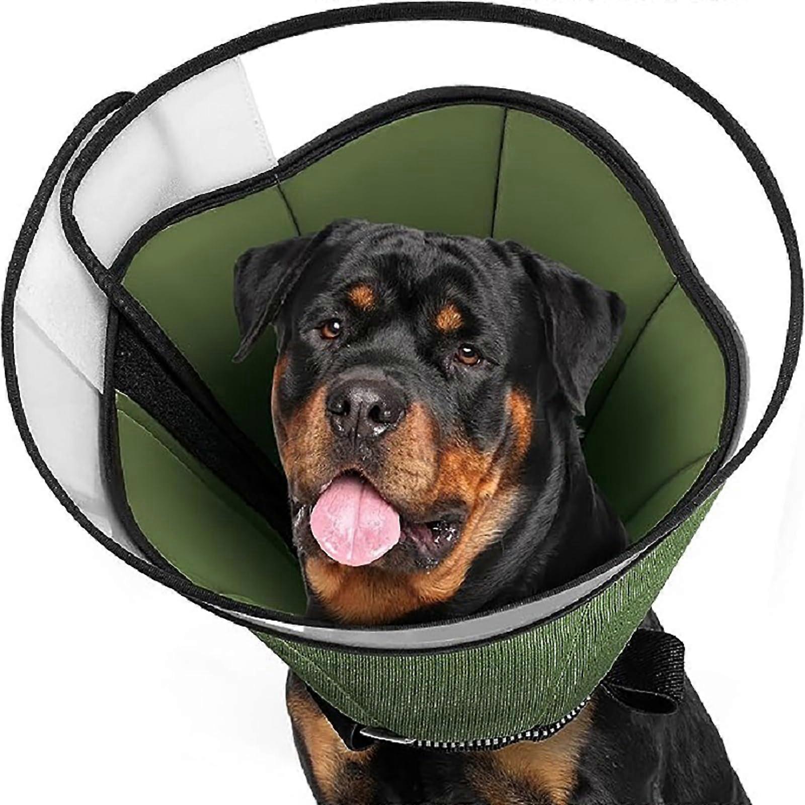 Adjustable Large Dog Recovery Collar Soft Protective Cone for Post Surgery Wound Healing