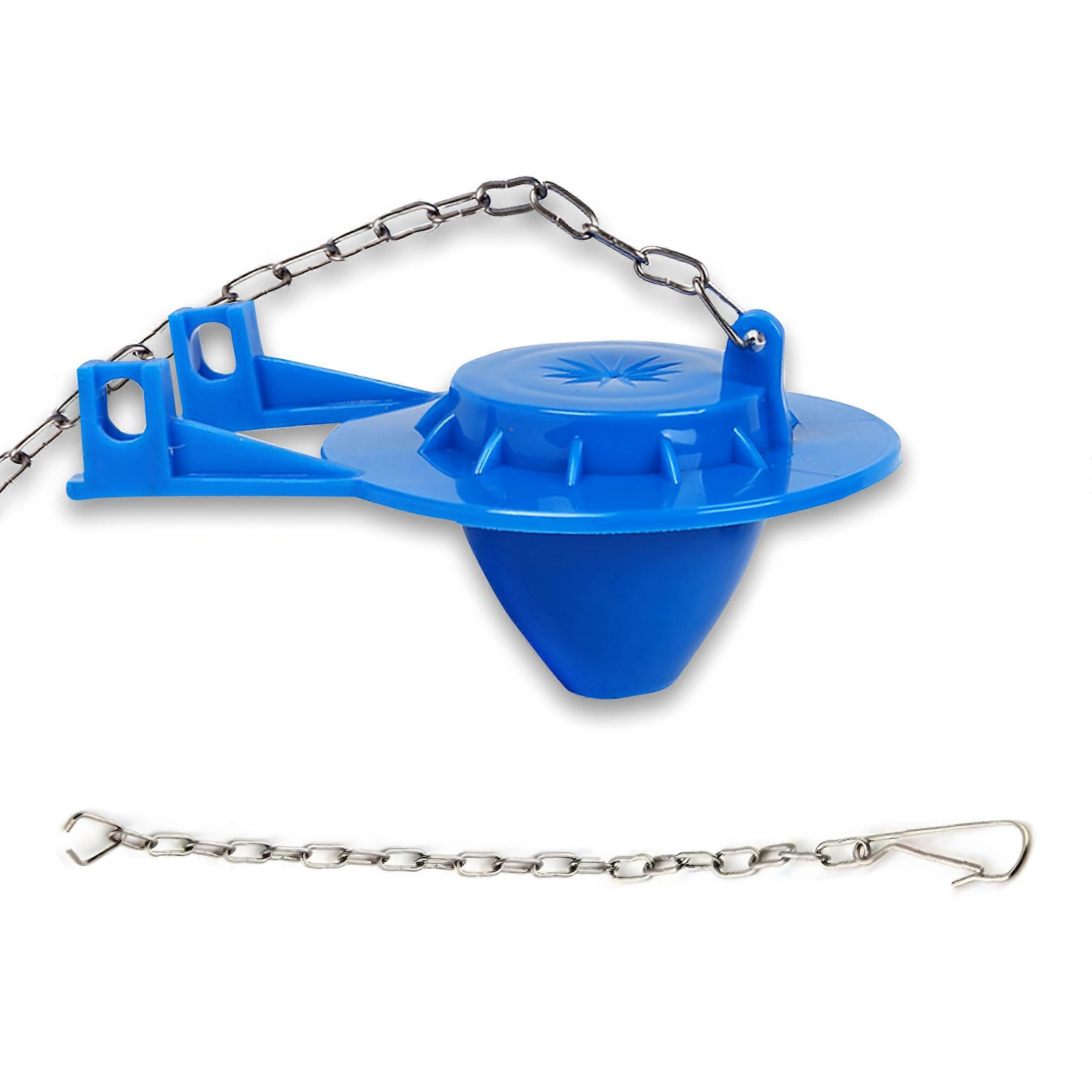 Universal 2 Inch Toilet Flapper Replacement Kit with Stainless Chain, Water Saving, Easy Install, Blue