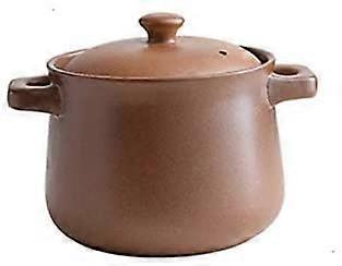 Large Capacity Ceramic Soup Pot for Open Flame Cooking, Temperature Resistant Casserole with Lid