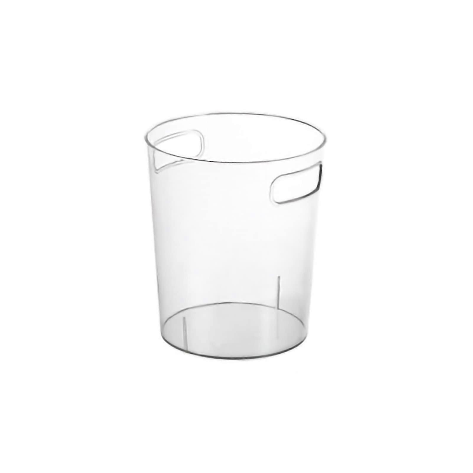 Clear Trash Can with Handles, Transparent Ice Bin for Kitchen, Bathroom, Office, Medium Size