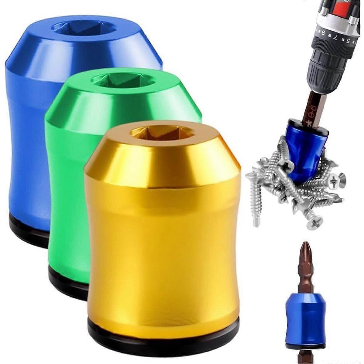Screwdriver Head Magnetic Ring, Universal Magnetizer Screw Removable for Hex Screwdriver and Power Bits 3PCS
