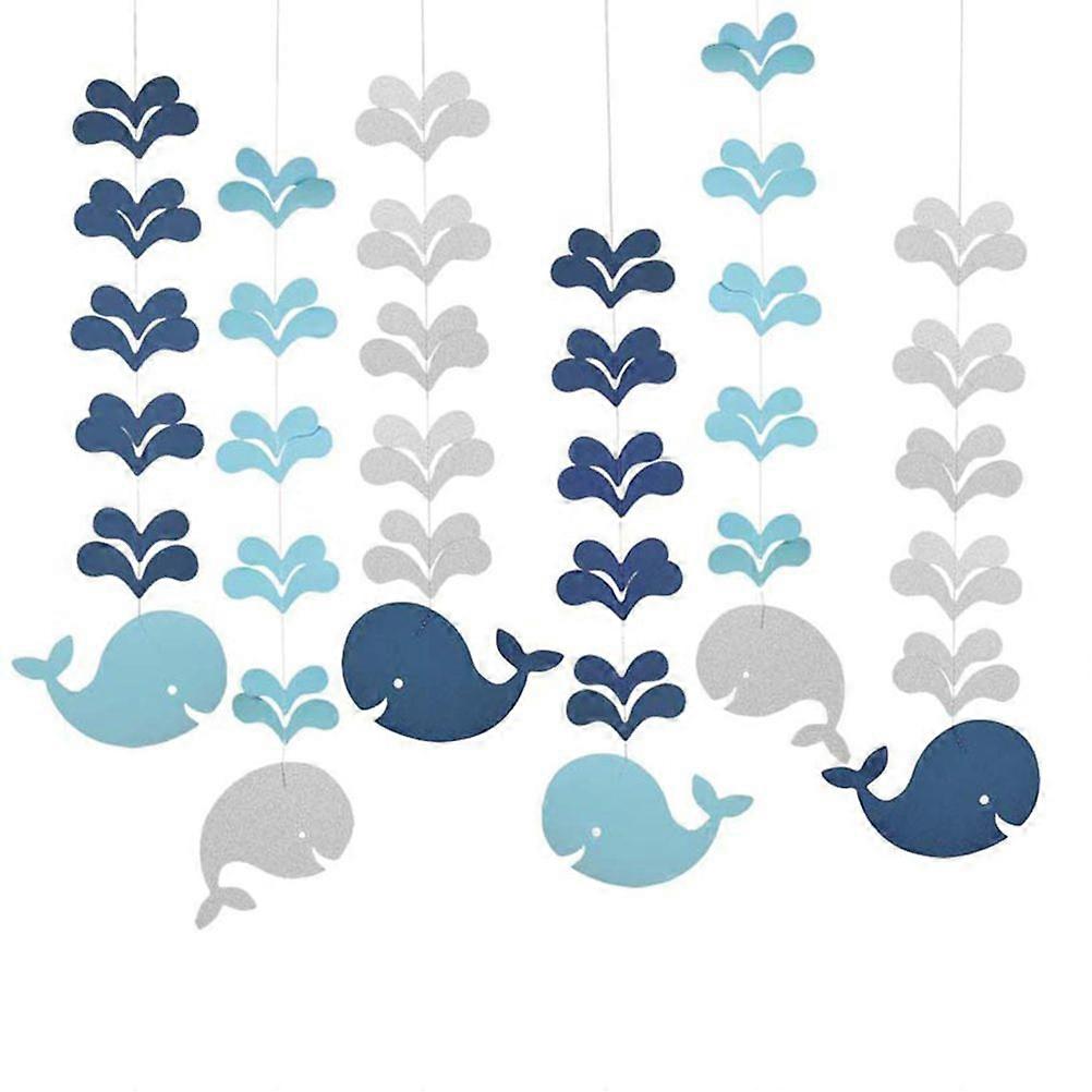 6pcs Kindergarten Ceiling Decorations Whale Hanging Pendants Classroom Decor