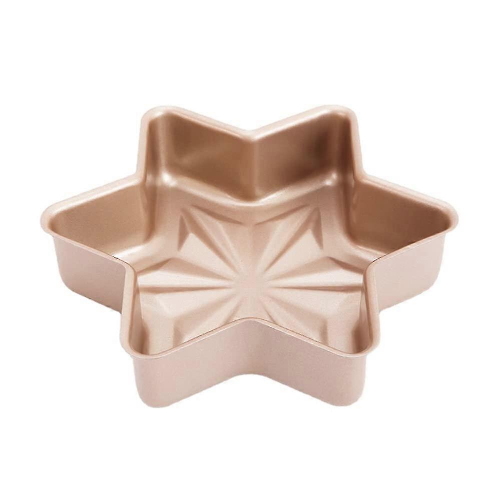 8 Inch Hexagonal Star Non Stick Cake Pan Durable Carbon Steel Baking Pan for Bread and Pudding