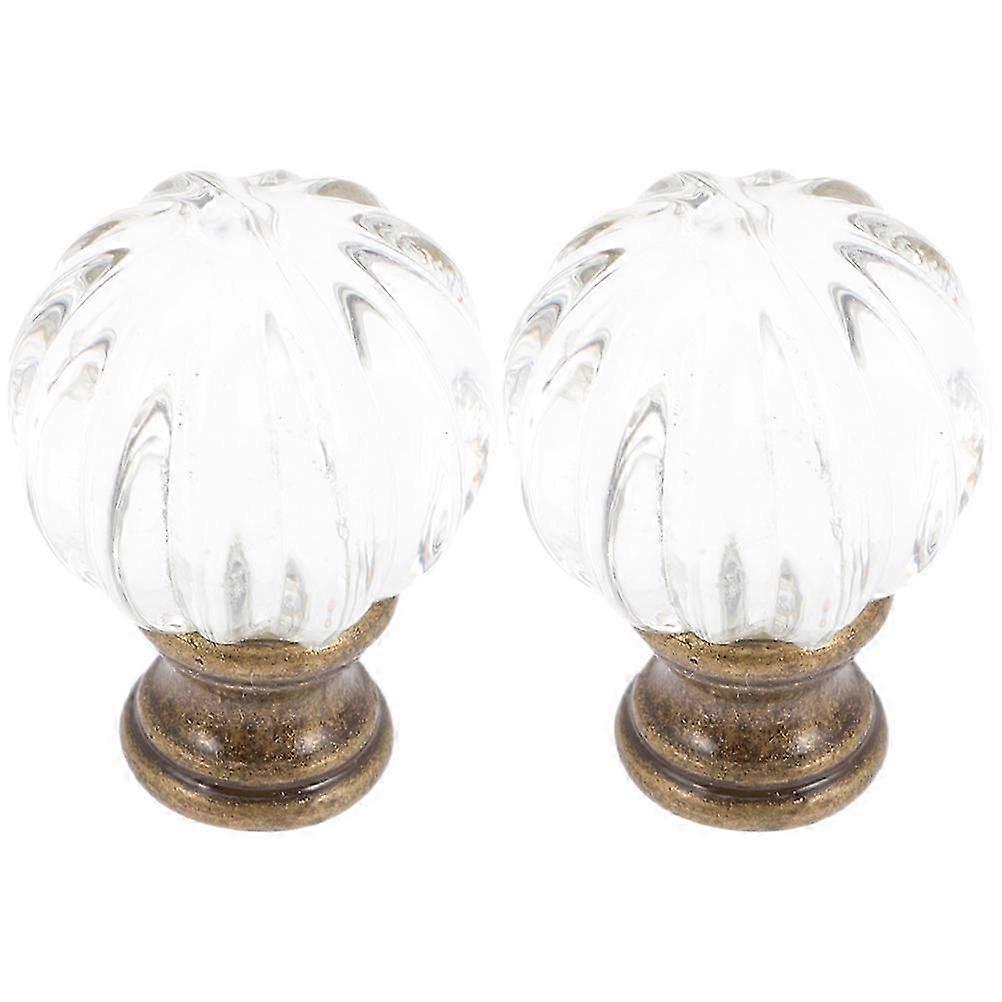 Glass Lamp Finials Decorative Lamp Knobs for Lamps 6Pcs Transparent