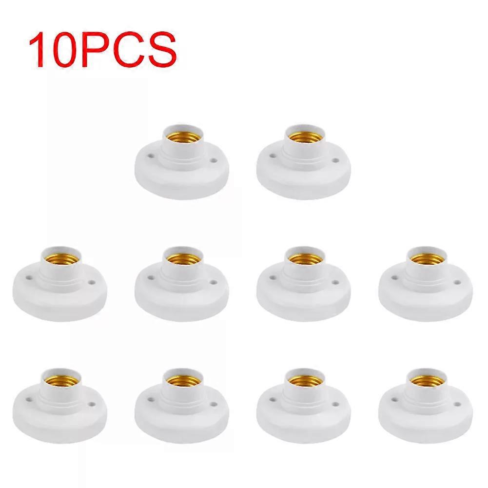 1-20PCS 220V E27 Screw Lamp Stand Light Bulb Socket Holder Adapter Base Cap Socket White Ceiling Light Lamp Bulb Fixing Base