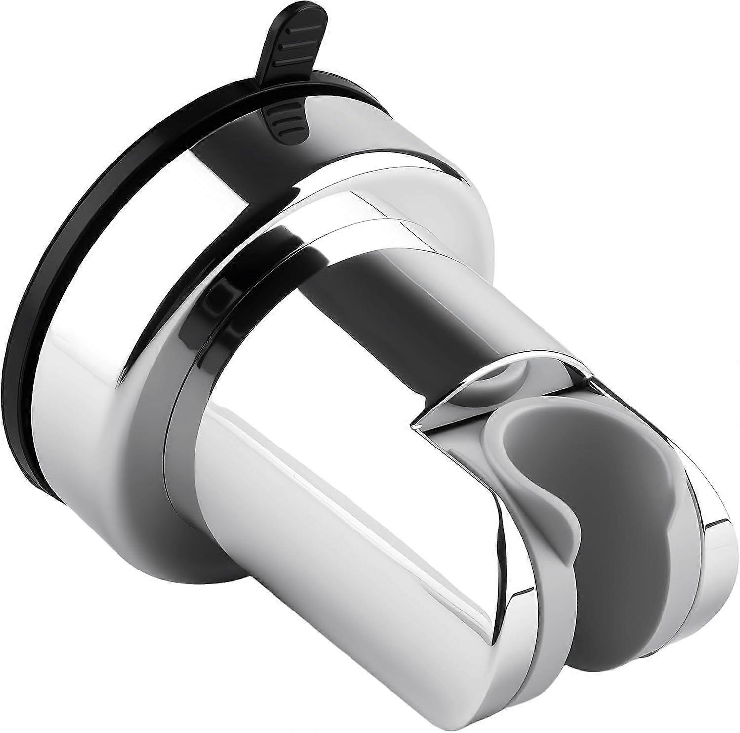 Suction Cup Shower Head Holder Wall Mount- Silver Removable Shower Head Bracket - No Drill
