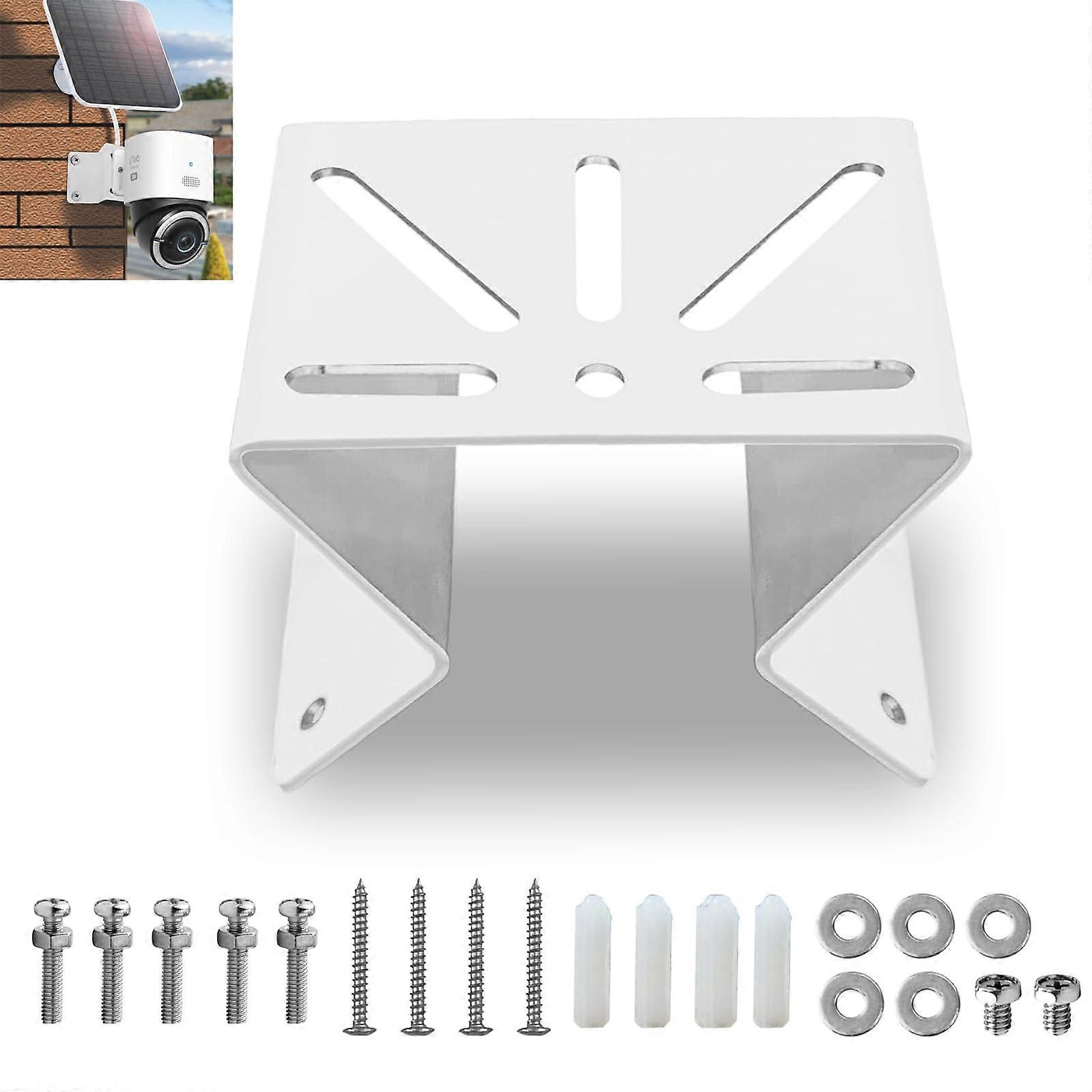 Metal Corner Bracket White Rust Resistant Steel Wall Mount for Outdoor Camera Installation