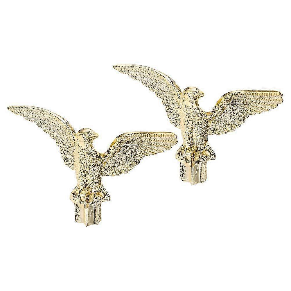 Eagle Flagpole Finial for Decor 2Pcs Plastic Golden Flag Pole Tops