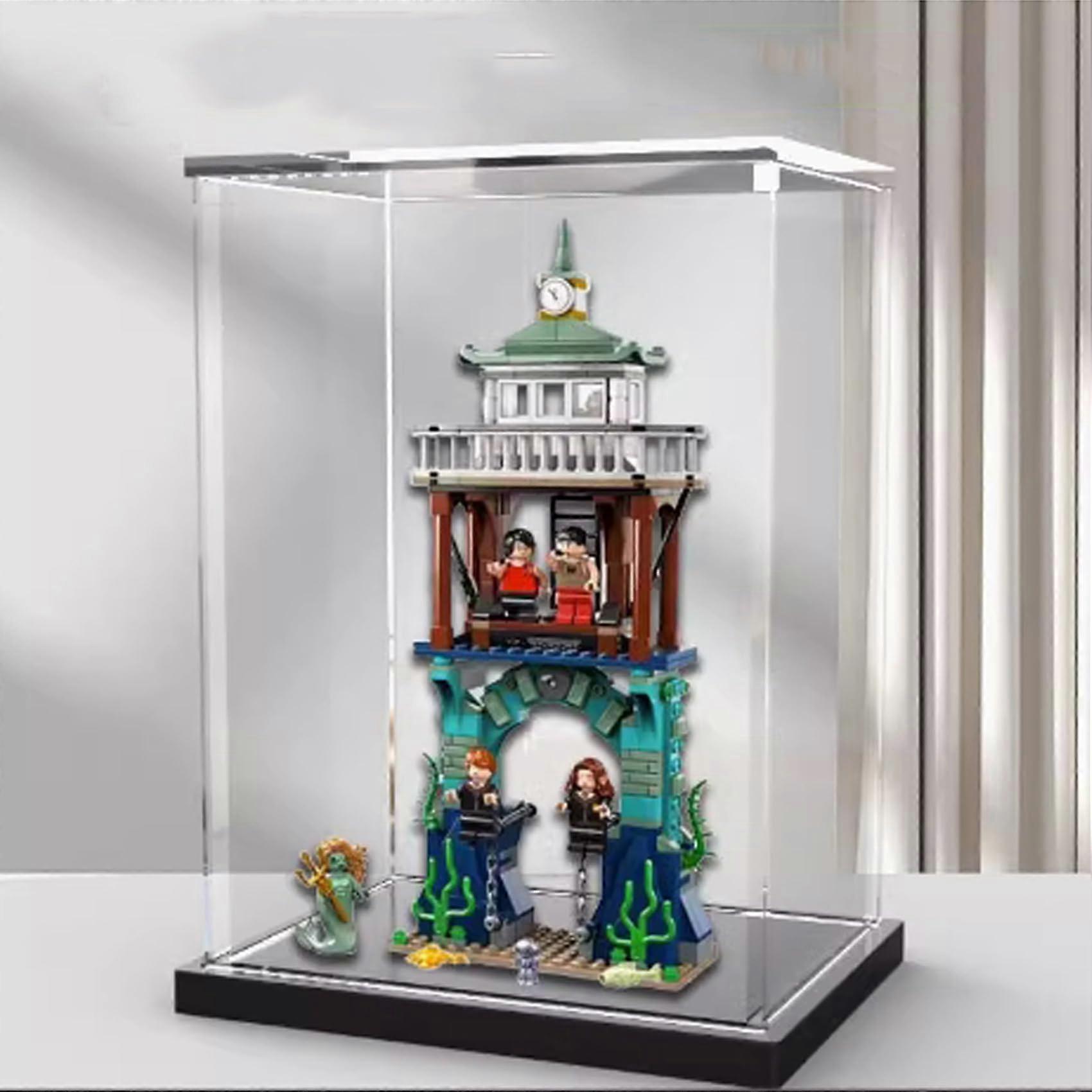 Acrylic Display Case for  76420 Triwizard Tournament, Clear Dustproof Display Box with Black Base