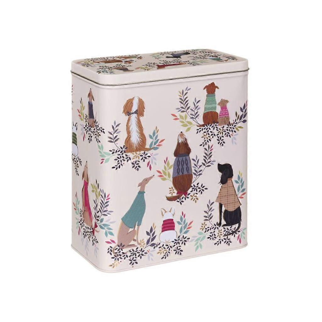 Sara Miller Dapper Dogs Tall Rectangular Storage Tin With Lid