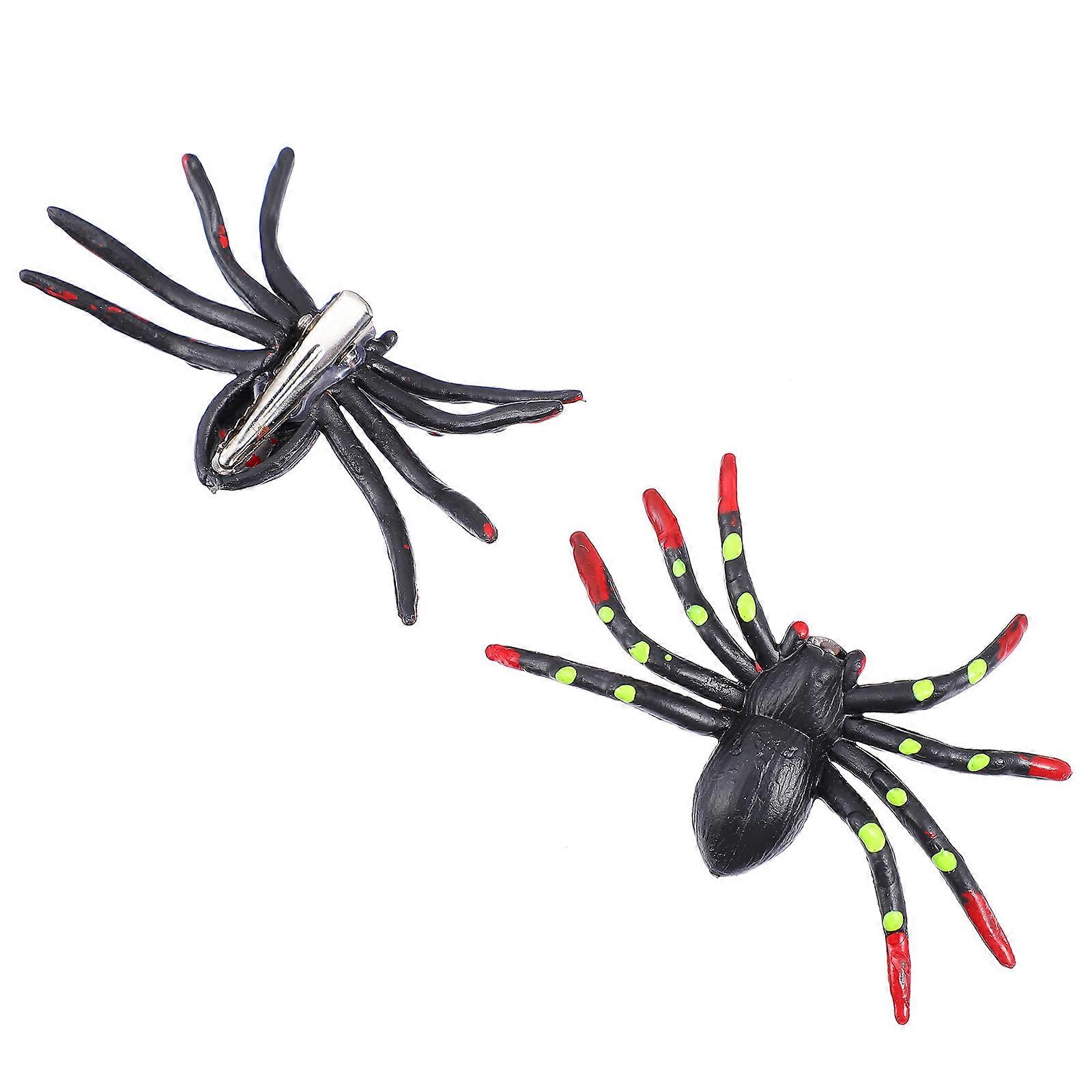 Halloween Spider Toy Plastic Spider Prank Props for Decor 4Pcs Set