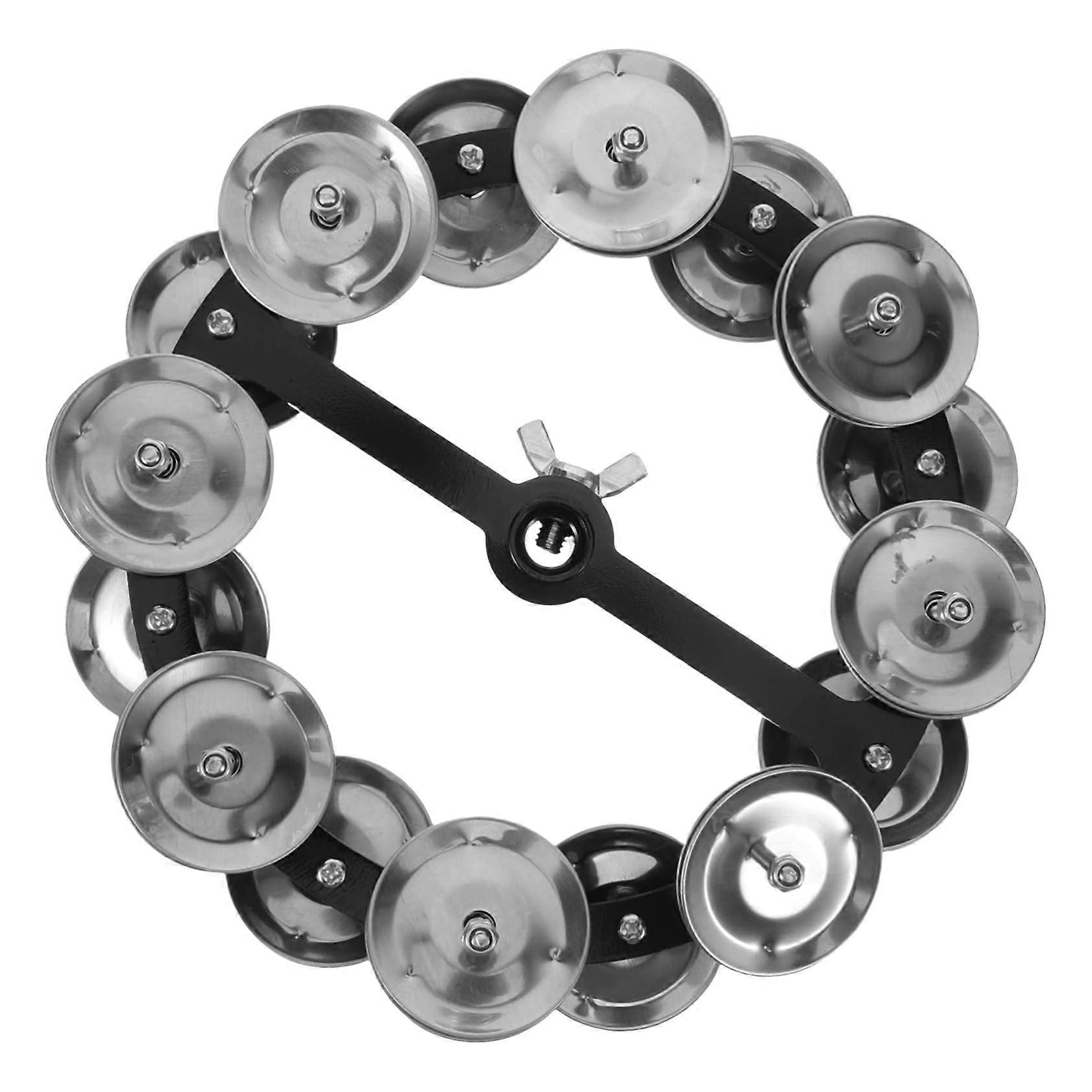 Double Row HiHat Tambourine for Drum Set with Smooth Edge and Durable Solid Construction