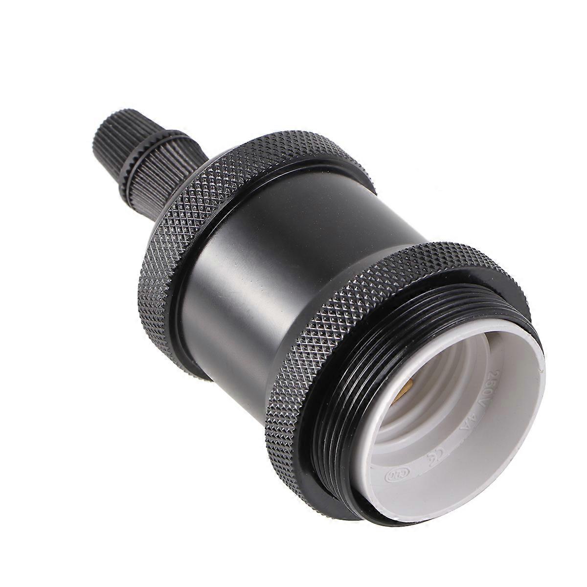 Light Bulb Socket Replacement Lamp Holder Black Round Design For 1Pack