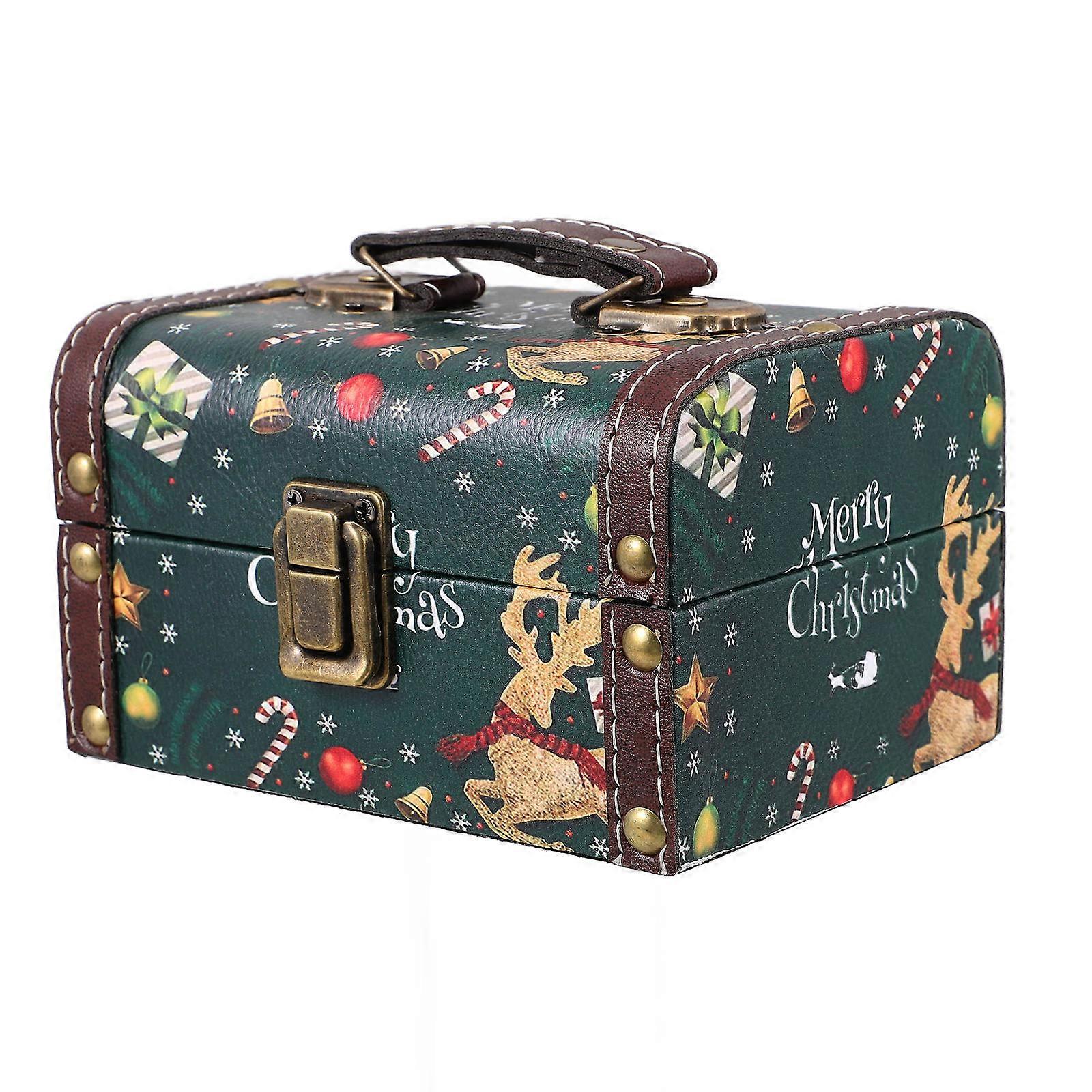 Christmas Storage Box Vintage Trinket Box for Storage with Handle
