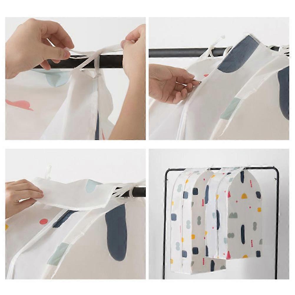 Clothes Protector Case Printed Cover with Zipper for Storage 2Pcs Floral