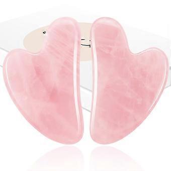 Lot de 2 outils de massage facial Gua Sha en jade pour le visage et le corps, réduisant les poches et les tensions musculaires