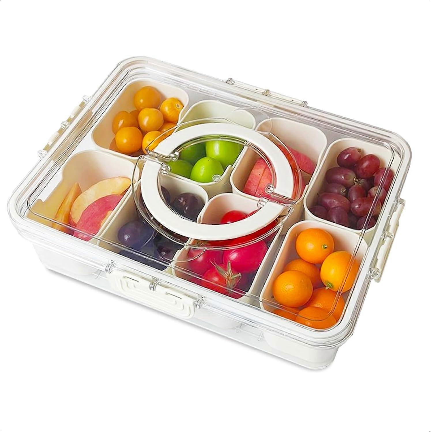 8-Compartment Snack Box - PP Material Food Divider