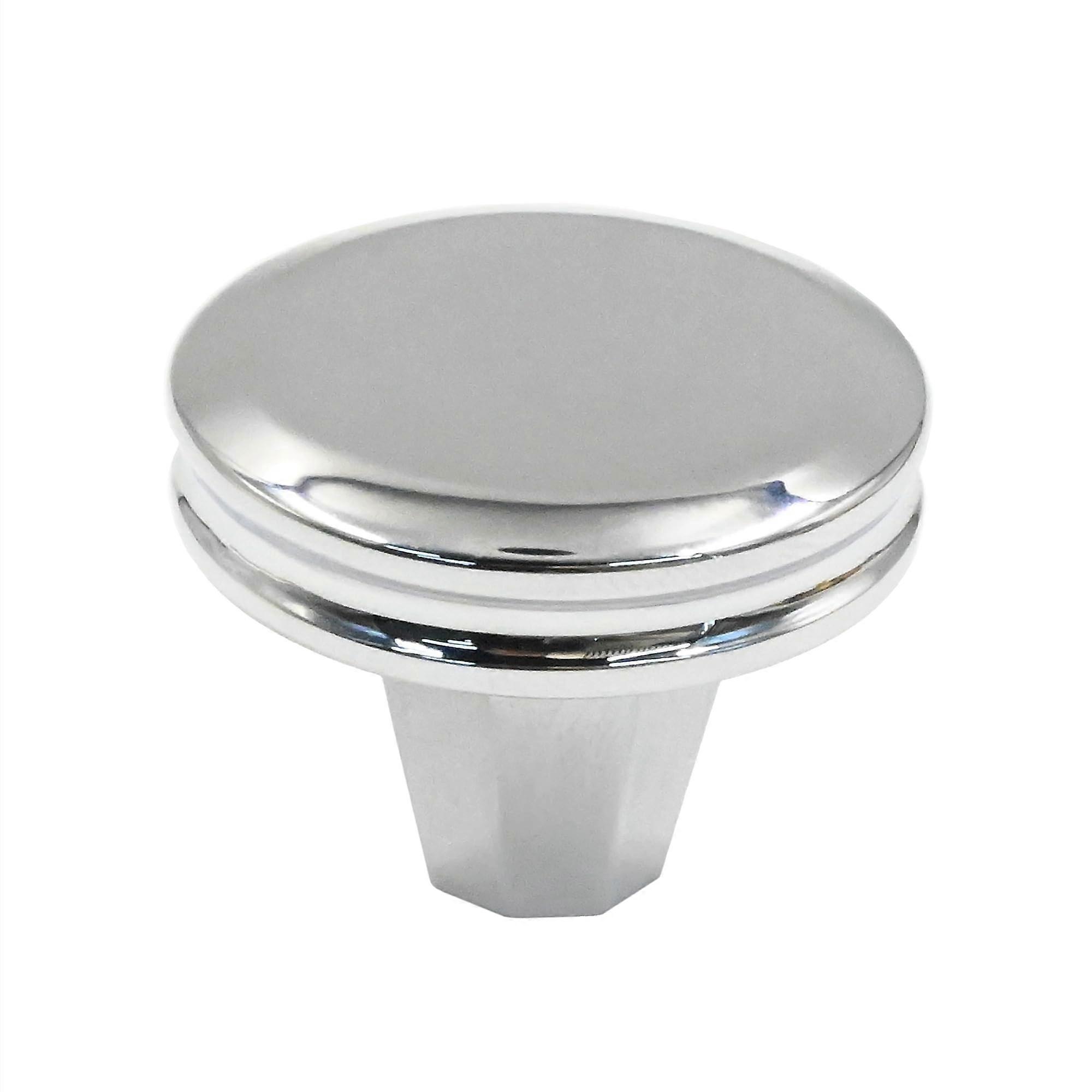 6 Pack Polished Chrome Cabinet Knobs, Round SingleHole Drawer Pulls for Kitchen Cabinets