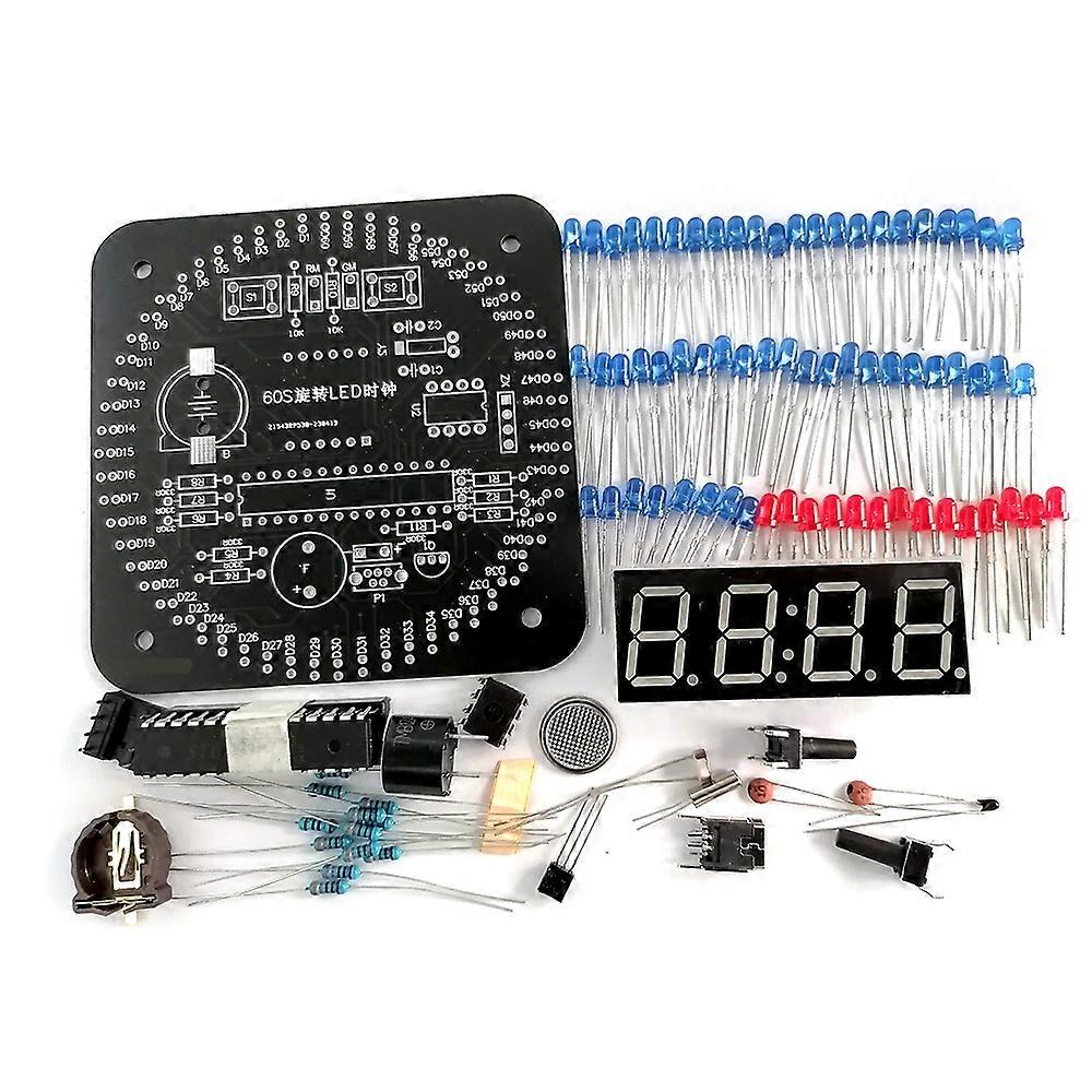 Digital DIY Electronic Clock Kit Light Control Rotation Digital LED Temperature / Time Display Tool Set compatible with Soldering Practice