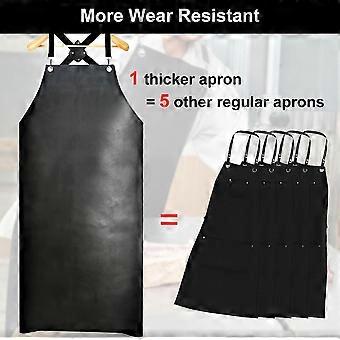 Waterproof Rubber Apron, 43" Anti-Tear Heavy Duty Vinyl Adjustable Thicker Dishwasher Apron for Restaurant Dishwashing