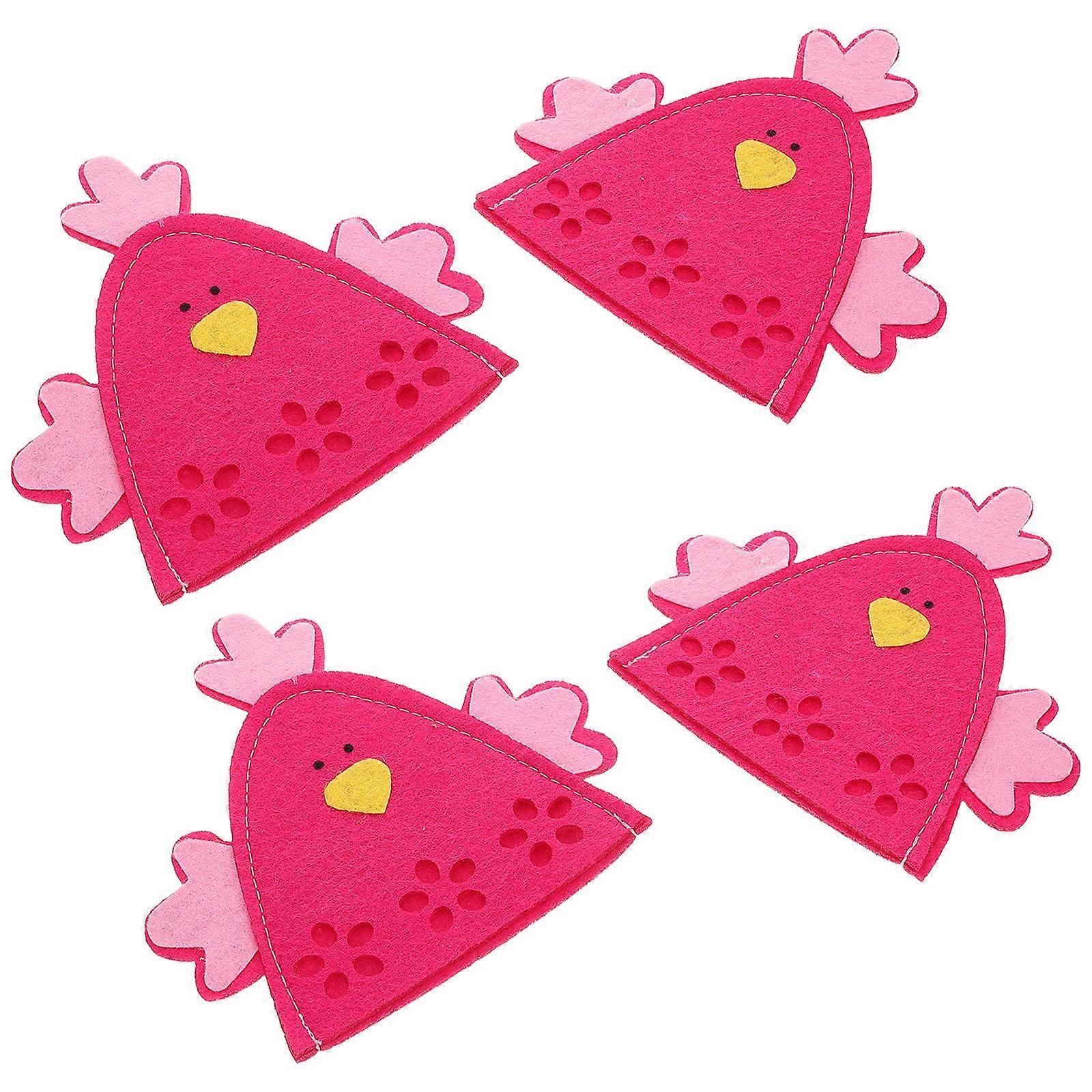 Rosy Easter Egg Covers Cloth for Easter Party Use 4Pcs Chick Wraps