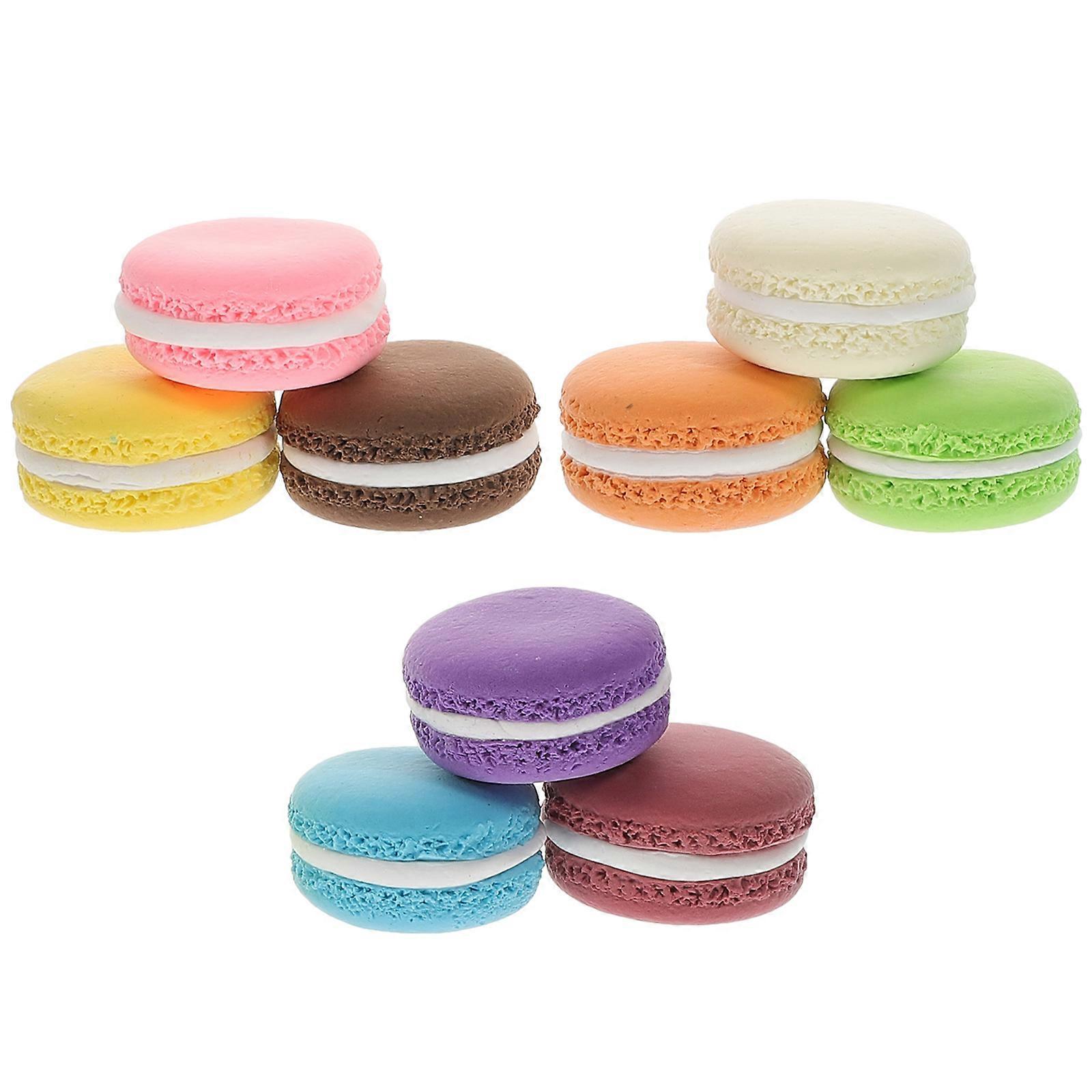 Assorted Color Simulation Macaron Model Fake Cake Prop for Decor 9Pcs