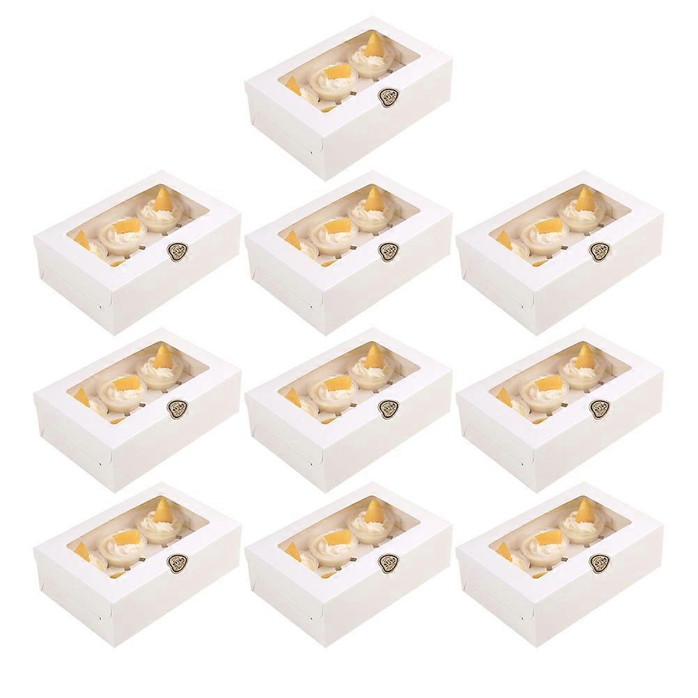 Cake Boxes White Paper Containers for Storage Use 10Pcs Set