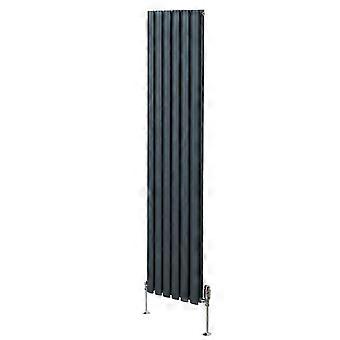 Oval Column Radiator 1800mm x 360mm & TRV Chrome Valves Designer Double Panel Central Heating Heater