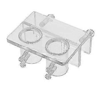 Abrazadera para manguera de acuario con doble ranura, material transparente.