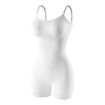 Body Modelador com Alças Finas, Controle Abdominal, Collant Justo ao Corpo, Body Modelador Feminino, Top Modelador, Branco, Tamanho XL
