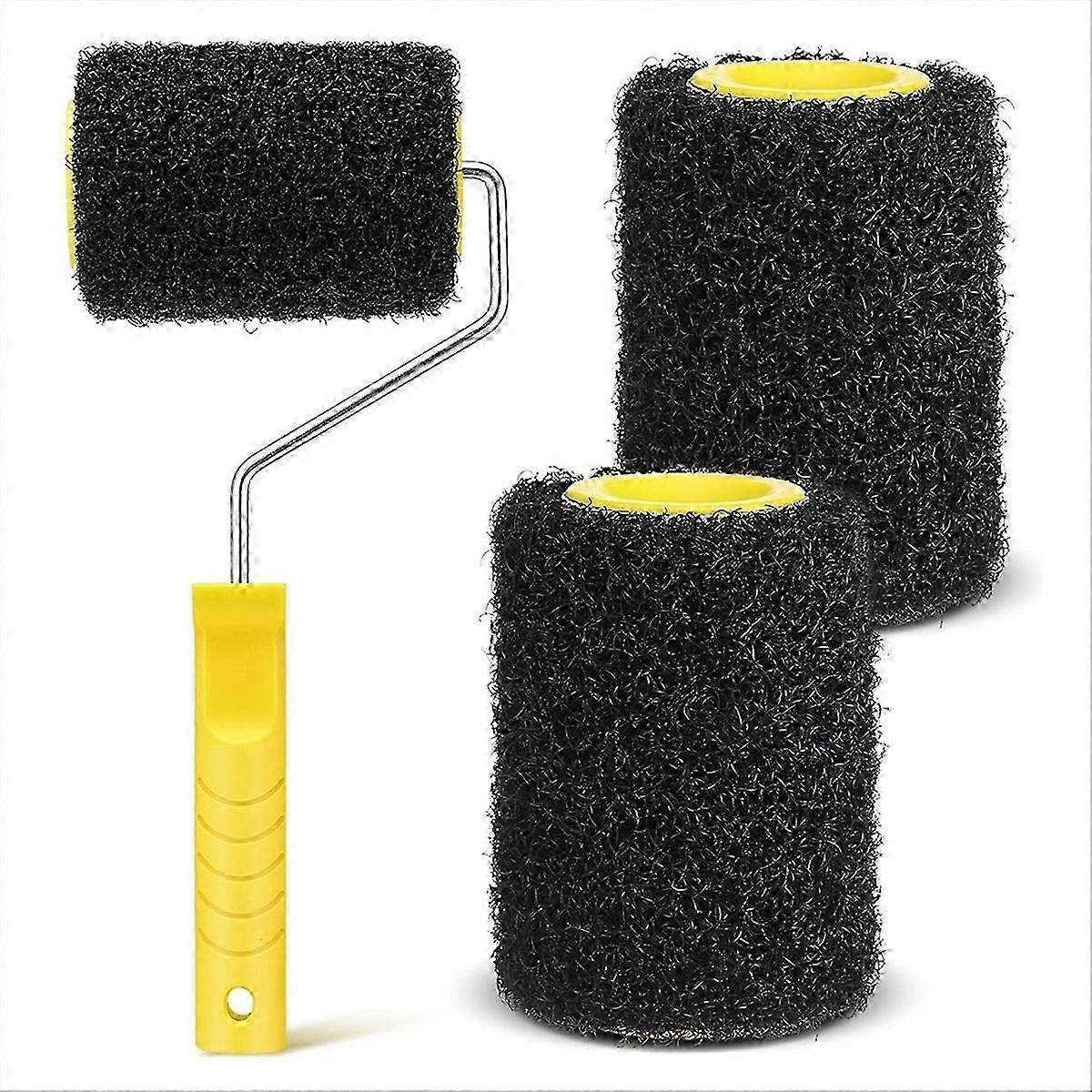 3Pcs Drywall Compound Roller Cover with Paint Frame