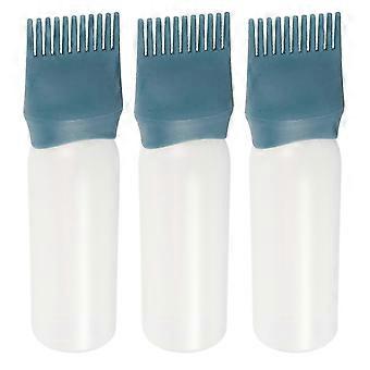 3-Pack Hair Color Applicator Bottles with Comb, Plastic Root Dye Applicator for Easy Home Hair Dyeing and Oil Treatment