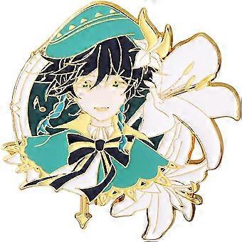 Genshin Impact Hutao Broche Pin - Personagens Hutao Cosplay Esmalte Broche Lapel Pin - Presente para Fãs, Mulheres e Meninas venti b -