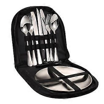 Camping-Set mit Koffer, Camping-Mess-Kit, Reise-Besteck-Set, Camping-Utensilien Tragbares Besteck-Set zum Essen