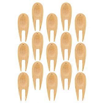 20stk Professionelle Golfs Gafler Bærbare Divot Gafler Bambus Golfs Værktøj Golfs Supply