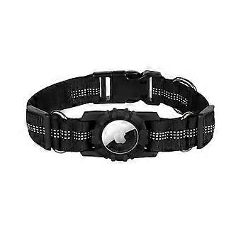 Kattenhalsband, geïntegreerde kittenhalsband met Apple AirTag-houder, reflecterende GPS-kattenhalsband met bel [zwart], lichtgewicht tracker-kattenhalsbanden voor meisjesjongen