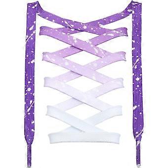 Flat Gradient Printed Shoelaces, 2 Pairs, Sturdy Replacement Laces, Compatible with Converse Shoes, for Sneakers, Canvas Shoes