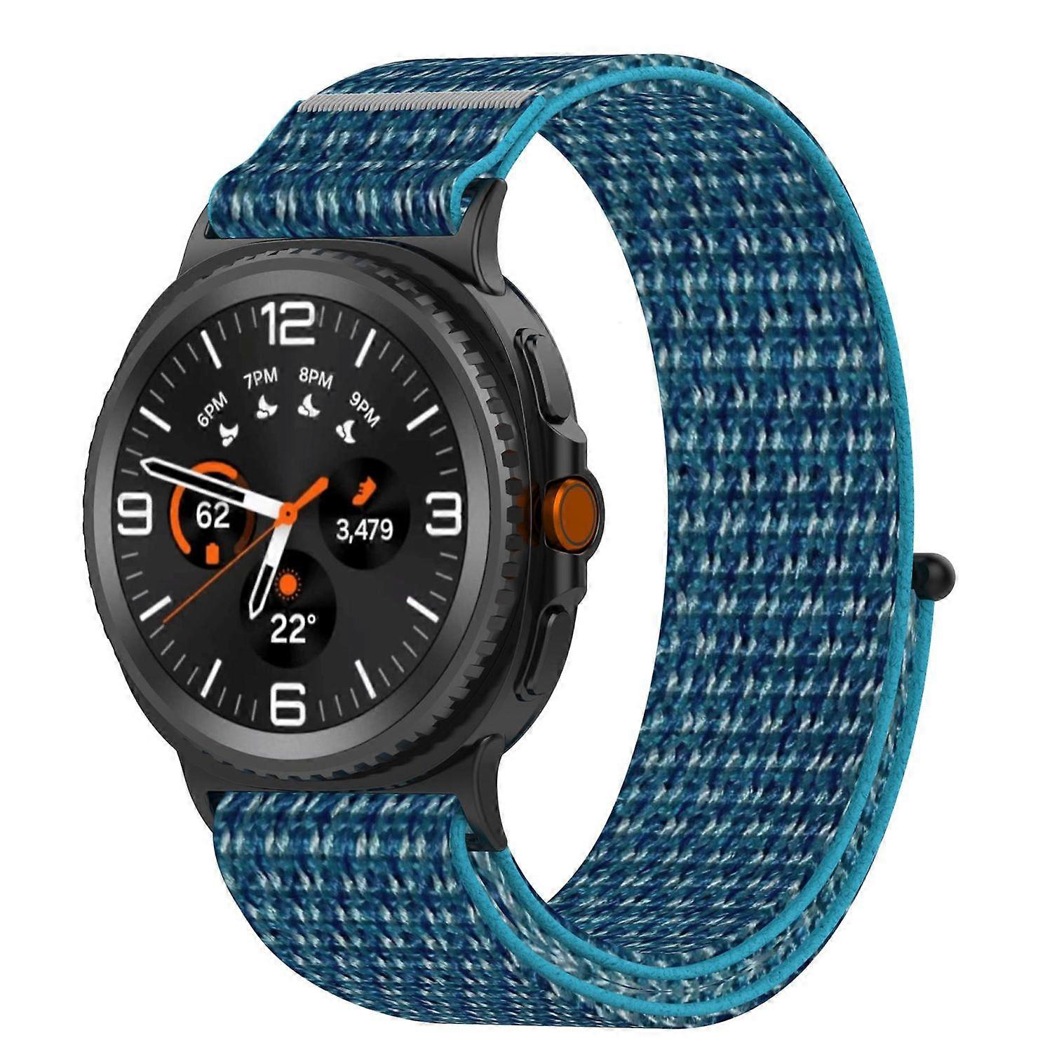 For Samsung Galaxy Watch 8 / 8 Classic / Ultra 2 Nylon Elastic Velcro Replacement Strap Blue