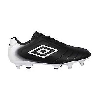 Scarpe da calcio Umbro Unisex Adult Calcio, bianche e nere, per terreni morbidi.
