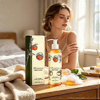Natural Persimmon Body Wash 100ml, Refreshing & Deodorizing Formula to Eliminate Odor & Deep Cleanse the Body