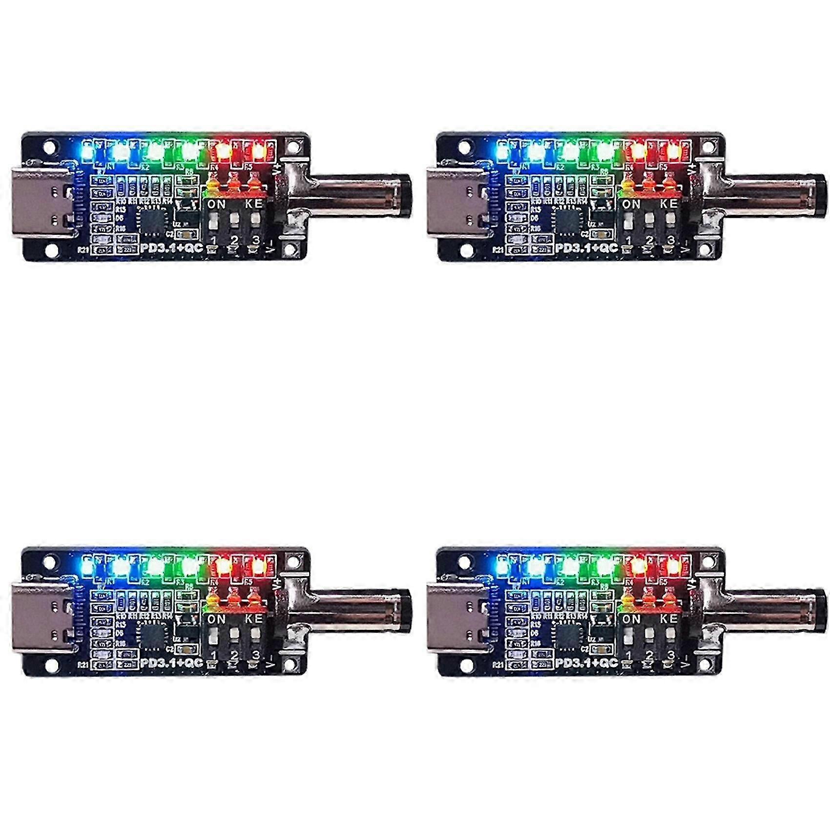 4X PD3.1 Fast Charging Protocol Trigger Type C Female Socket 20V28V5A Automatic Deception Power Aging Board