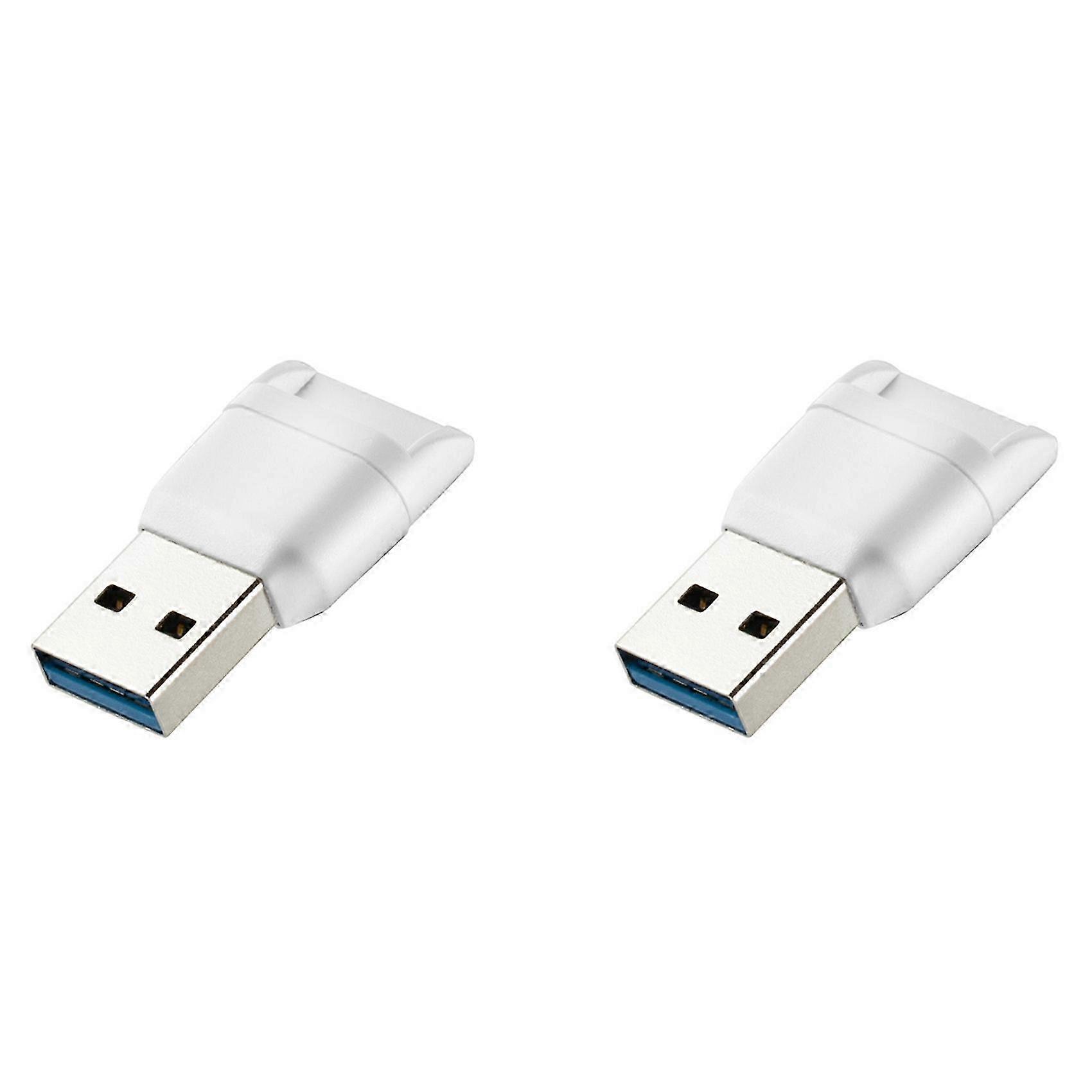 2X Memory Card Reader Adapter USB 3.0 High Speed Flash Memory Card Adapter compatible withTF PC Computer Laptop White