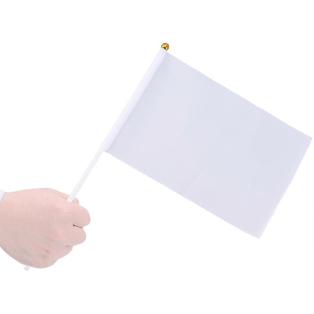 Festival Use Commanding Referee Flag Hand-Cranked Flag 24Pcs White
