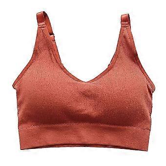 Women Sports Bras Activewear Stretchy Breathable Fitness Underwear for Yoga Gym Workout Fitness(Brown)