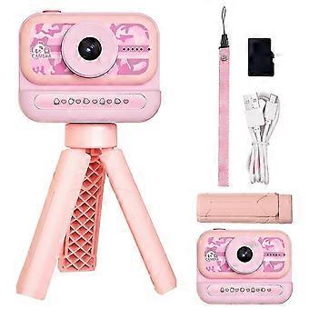 Kids Camera with Flip-Up Lens for Selfie Video, HD Digital Camera with Tripod and 32GB Card, Toy for 3-8 Years Old