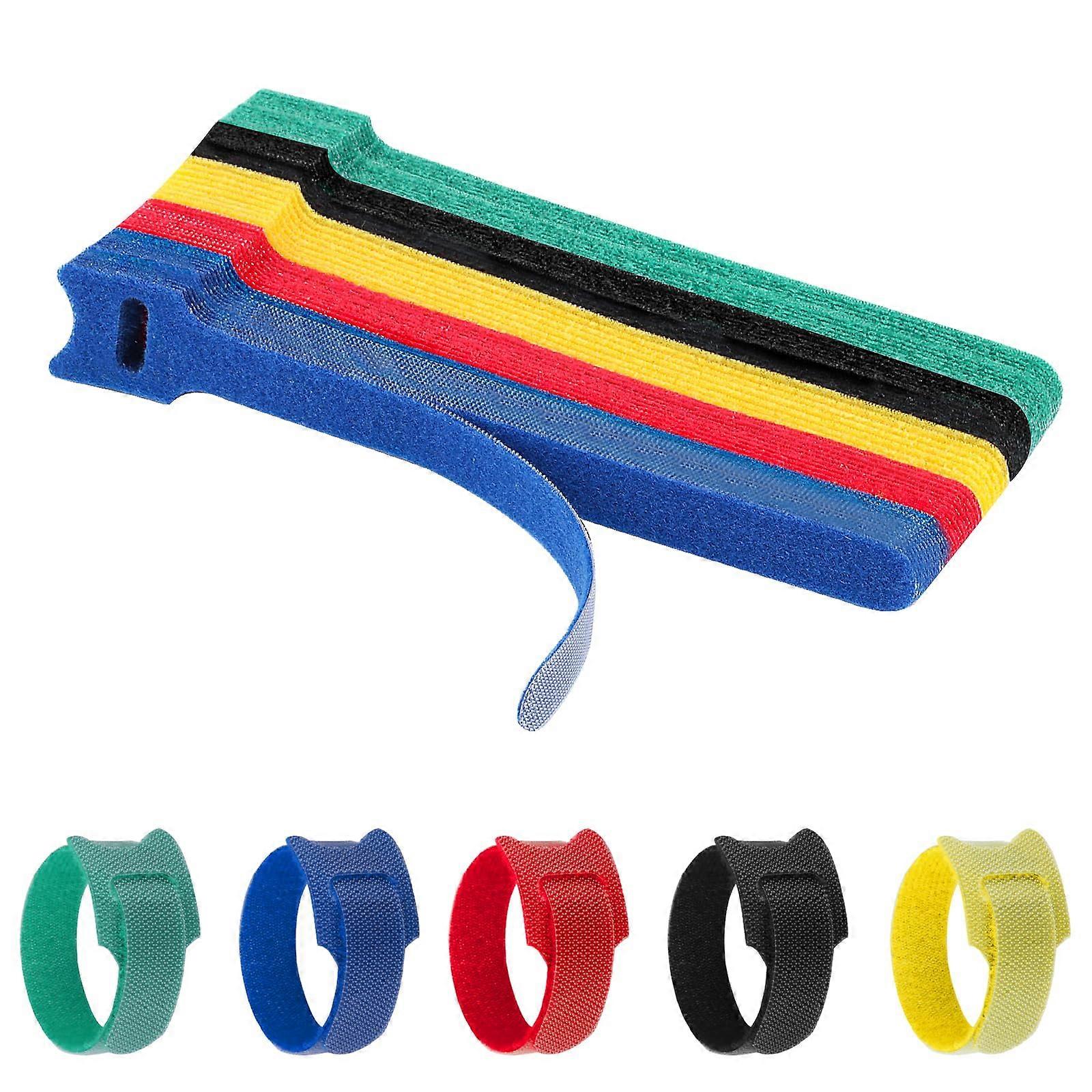 50 Pack Reusable Cable Ties 6 Inch Hook and Loop Cord Straps for ColorCoded Wire Management