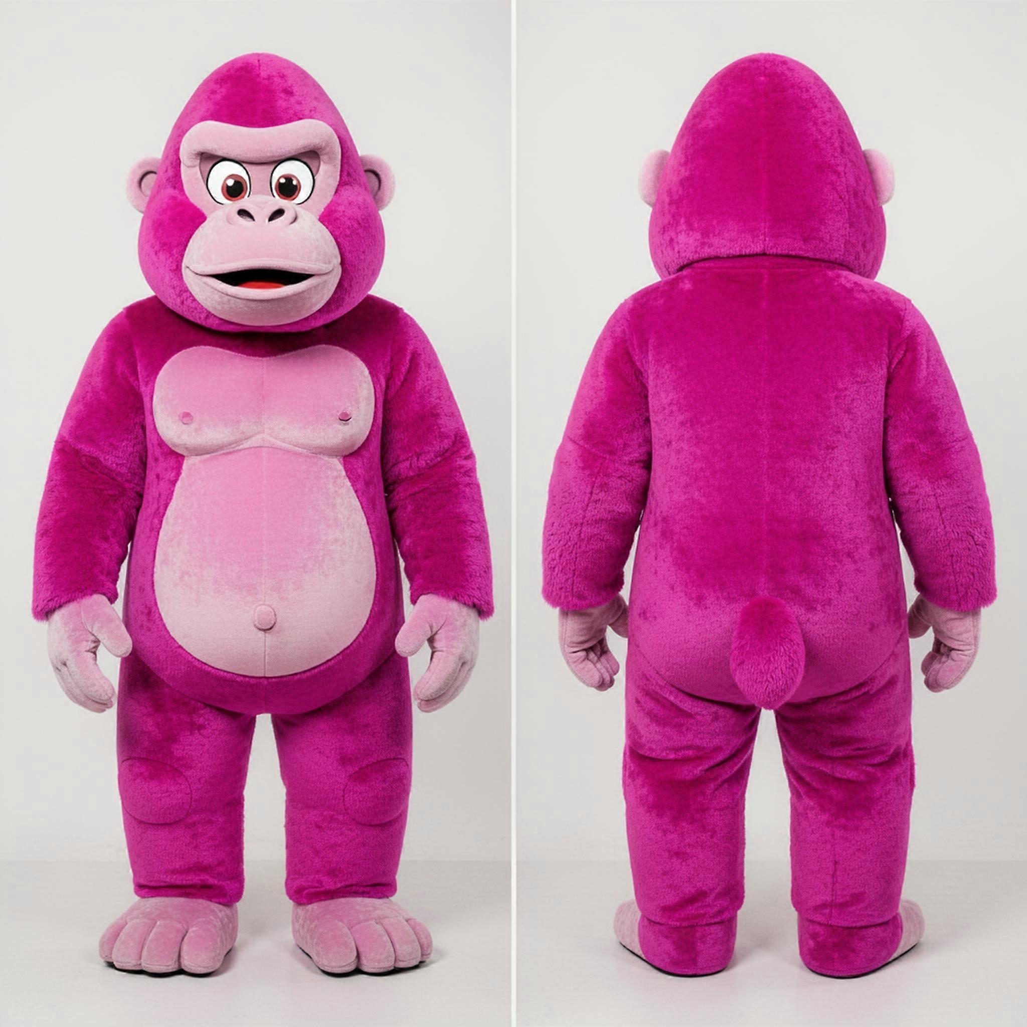 MASTICOT Magenta Velvety Wedding Gorilla Mascot